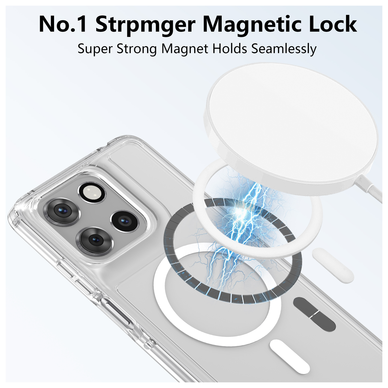 Motorola Moto G56 Hoesje Hard Back Cover met MagSafe Transparant afbeelding 2