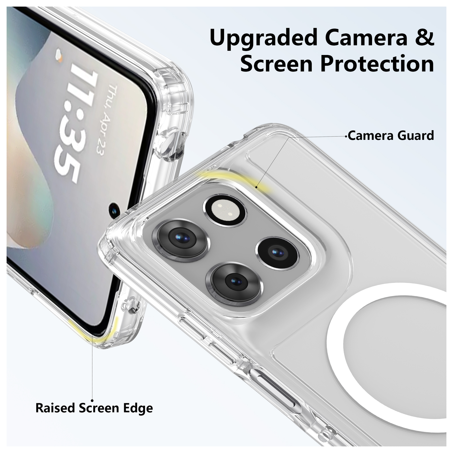 Motorola Moto G56 Hoesje Hard Back Cover met MagSafe Transparant afbeelding 6