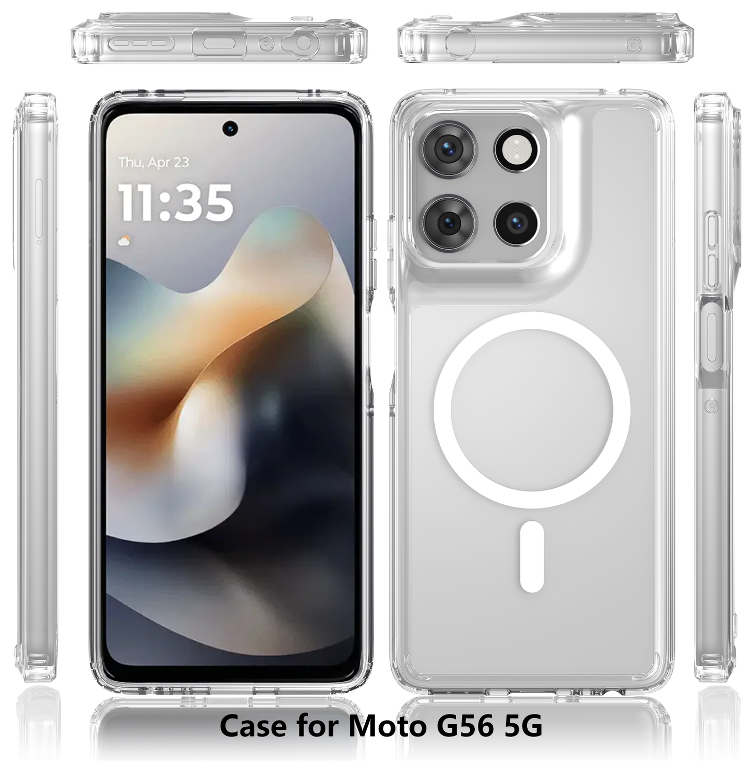 Motorola Moto G56 Hoesje Hard Back Cover met MagSafe Transparant afbeelding 7