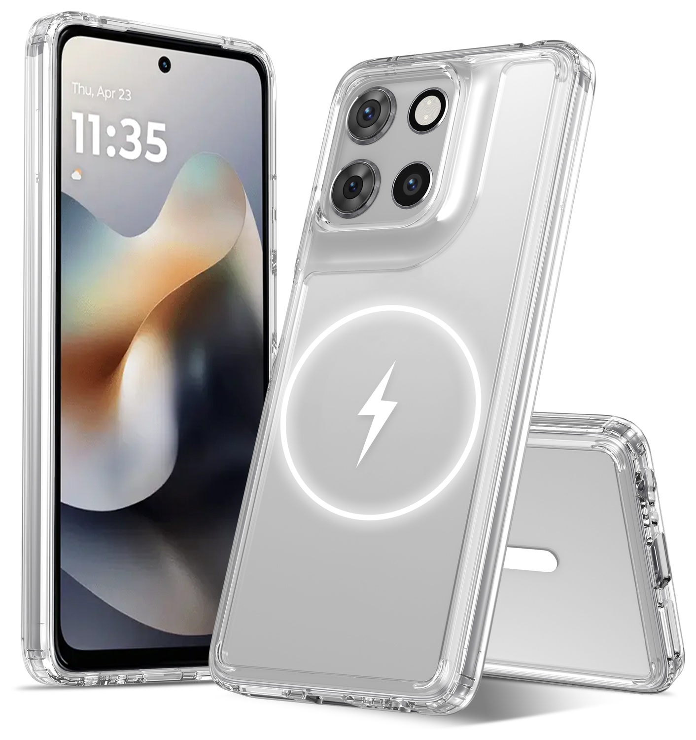 Motorola Moto G56 Hoesje Hard Back Cover met MagSafe Transparant afbeelding 8