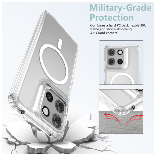 Motorola Moto G56 Hoesje Hard Back Cover met MagSafe Transparant afbeelding 4