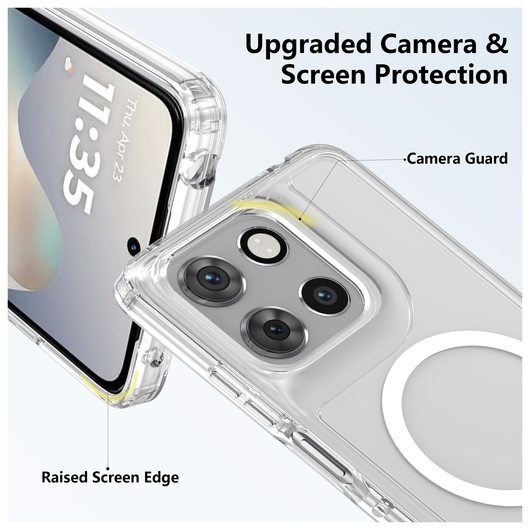 Motorola Moto G56 Hoesje Hard Back Cover met MagSafe Transparant afbeelding 6