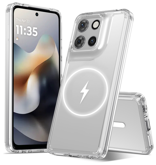 Motorola Moto G56 Hoesje Hard Back Cover met MagSafe Transparant afbeelding 8