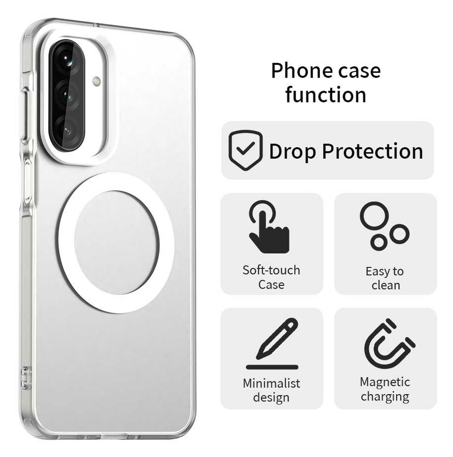 Samsung Galaxy A17 Hoesje Hard Back Cover met MagSafe Transparant afbeelding 4
