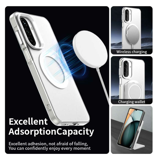 Samsung Galaxy A17 Hoesje Hard Back Cover met MagSafe Transparant afbeelding 3