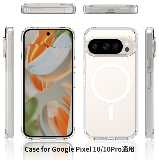 Google Pixel 10/10 Pro Hoesje MagSafe Hard Back Cover PixelSnap Transparant afbeelding 7