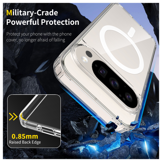 Google Pixel 10/10 Pro Hoesje MagSafe Hard Back Cover PixelSnap Transparant afbeelding 2