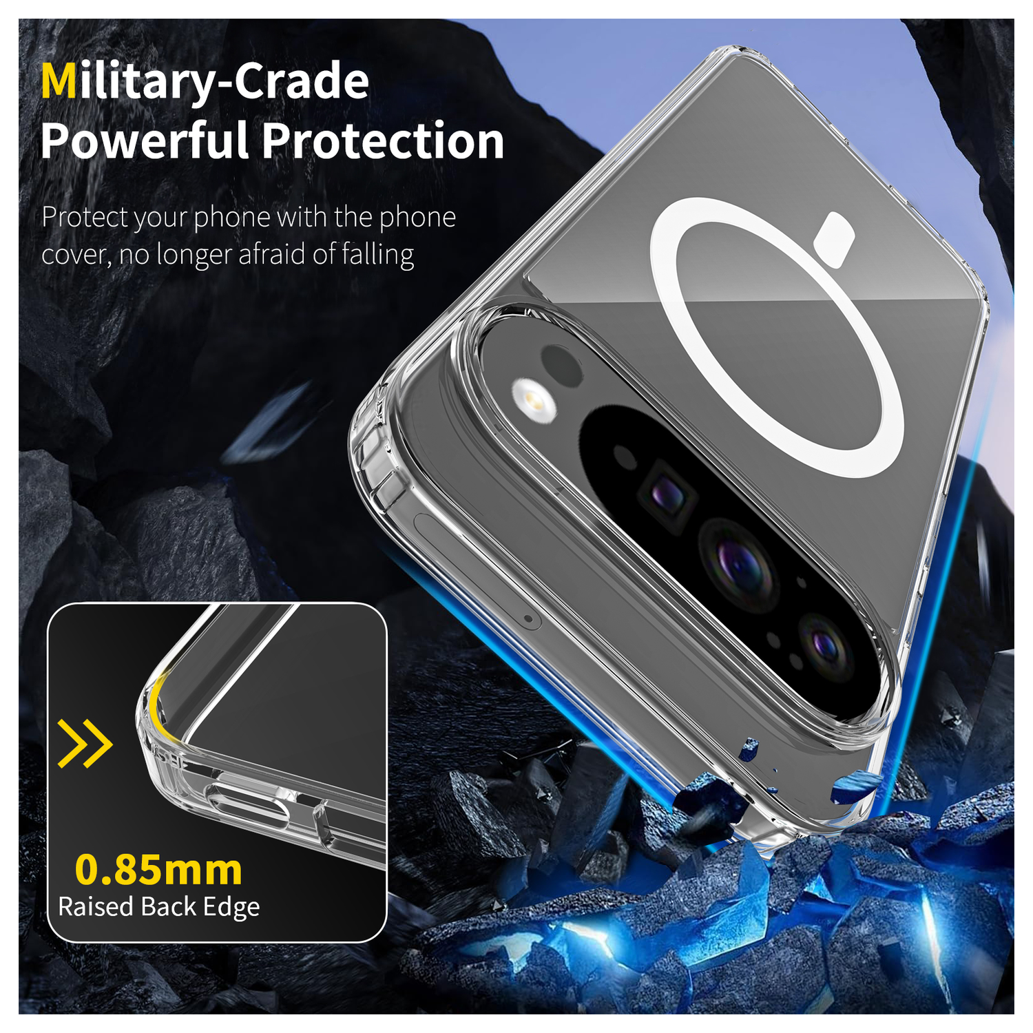 Google Pixel 10 Pro XL Hoesje MagSafe Hard Back Cover PixelSnap Transparant afbeelding 8
