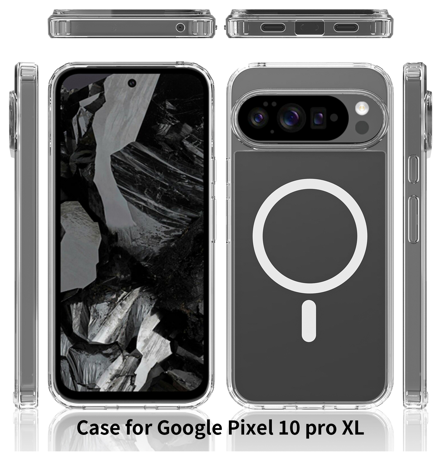 Google Pixel 10 Pro XL Hoesje MagSafe Hard Back Cover PixelSnap Transparant afbeelding 9