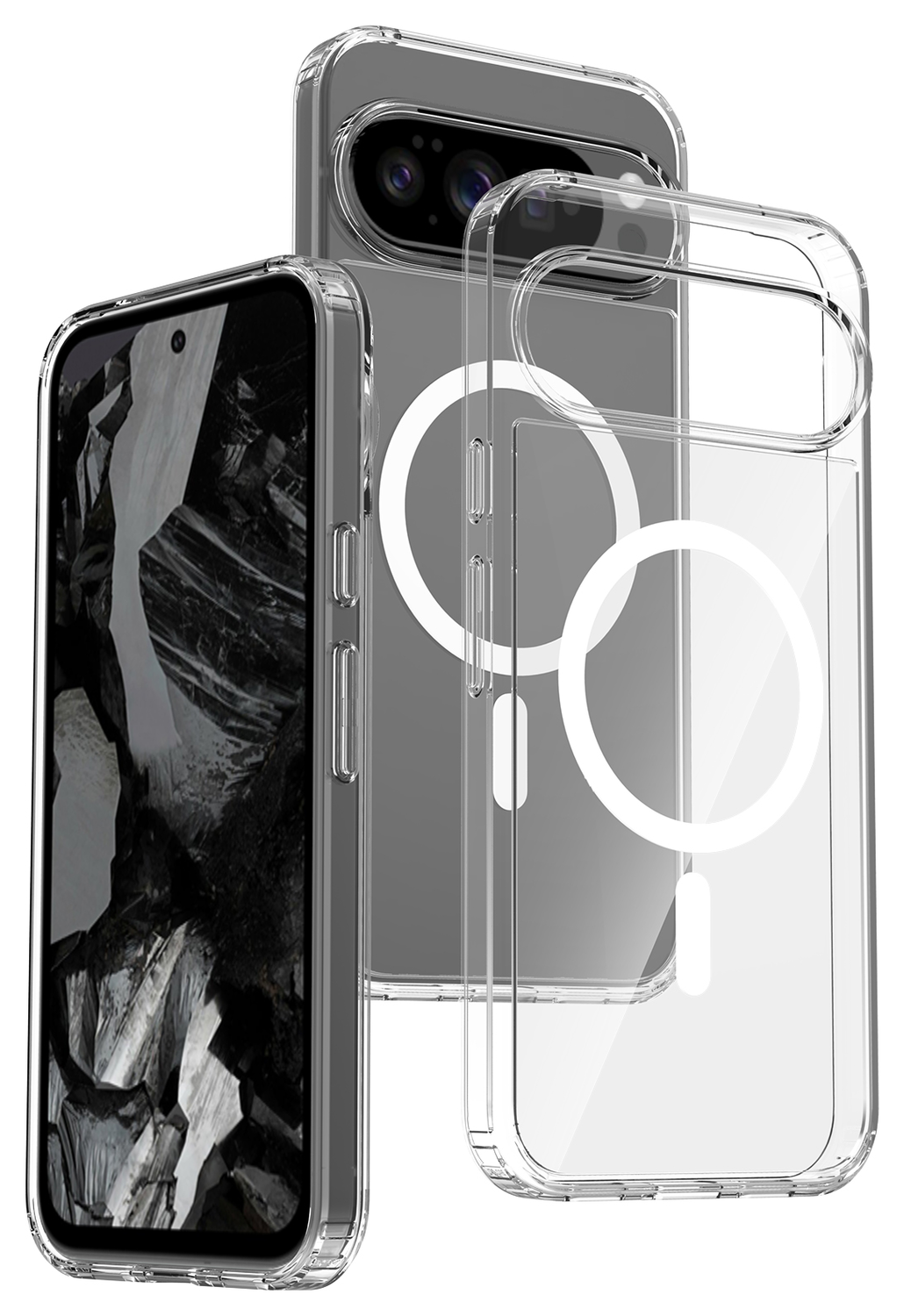 Google Pixel 10 Pro XL Hoesje MagSafe Hard Back Cover PixelSnap Transparant afbeelding 1