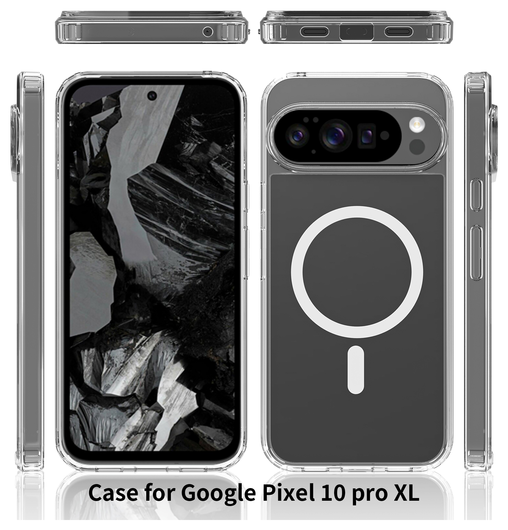 Google Pixel 10 Pro XL Hoesje MagSafe Hard Back Cover PixelSnap Transparant afbeelding 9