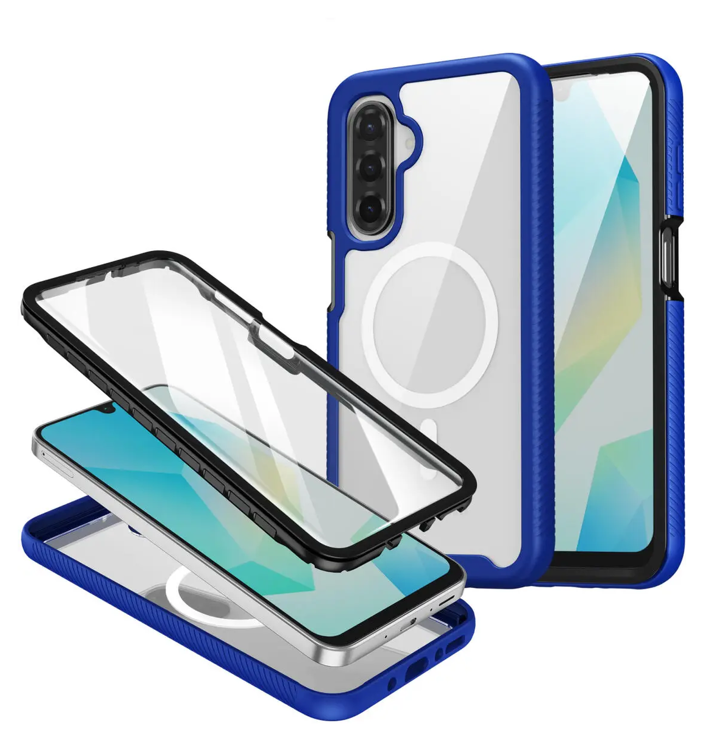 Samsung Galaxy A17 Hoesje Full Protect 360° Cover met MagSafe / Qi2 Blauw afbeelding 1