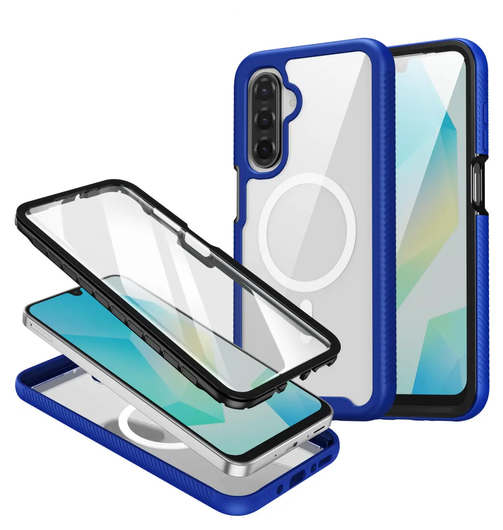 Samsung Galaxy A17 Hoesje Full Protect 360° Cover met MagSafe / Qi2 Blauw afbeelding 1
