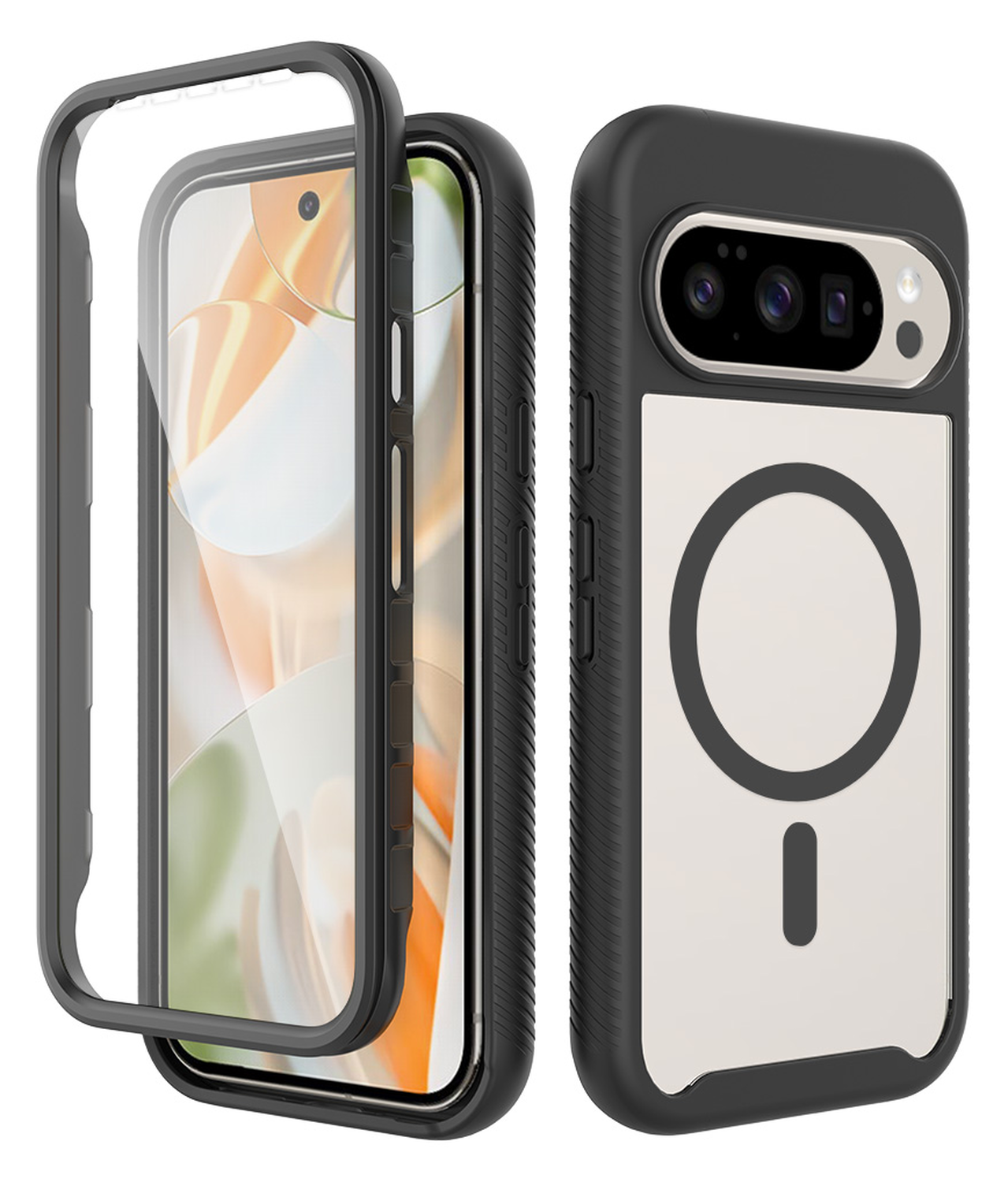 Google Pixel 10 / 10 Pro Hoesje Full Protect PixelSnap Cover MagSafe/Qi2 Zwart afbeelding 1