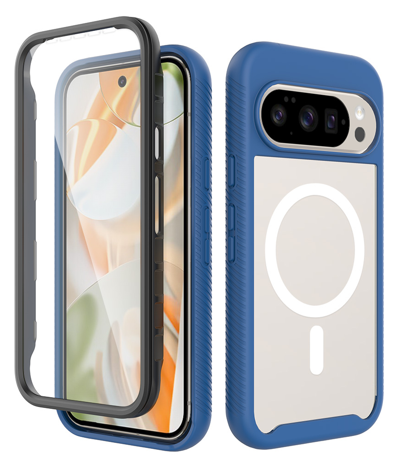 Google Pixel 10 / 10 Pro Hoesje Full Protect PixelSnap Cover MagSafe/Qi2 Blauw afbeelding 1
