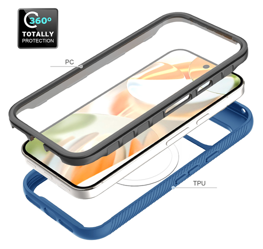 Google Pixel 10 / 10 Pro Hoesje Full Protect PixelSnap Cover MagSafe/Qi2 Blauw afbeelding 3