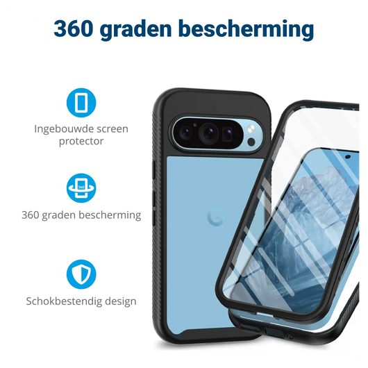Google Pixel 10 Pro XL Hoesje Full Protect 360° Cover met MagSafe / Qi2 Blauw afbeelding 2