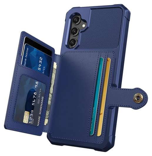 Samsung Galaxy A17 Hoesje 3-in-1 Pasjes Portemonnee Back Cover Blauw afbeelding 2
