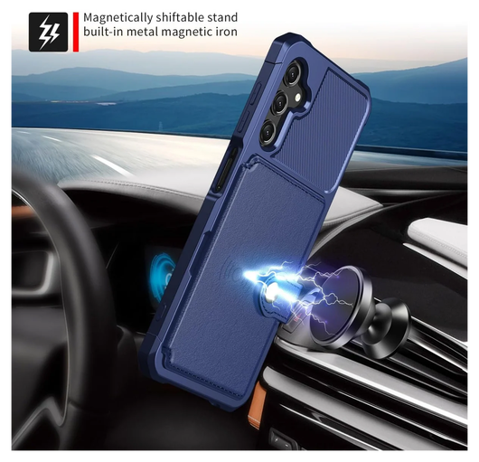 Samsung Galaxy A17 Hoesje 3-in-1 Pasjes Portemonnee Back Cover Blauw afbeelding 3