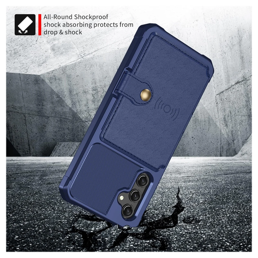 Samsung Galaxy A17 Hoesje 3-in-1 Pasjes Portemonnee Back Cover Blauw afbeelding 5