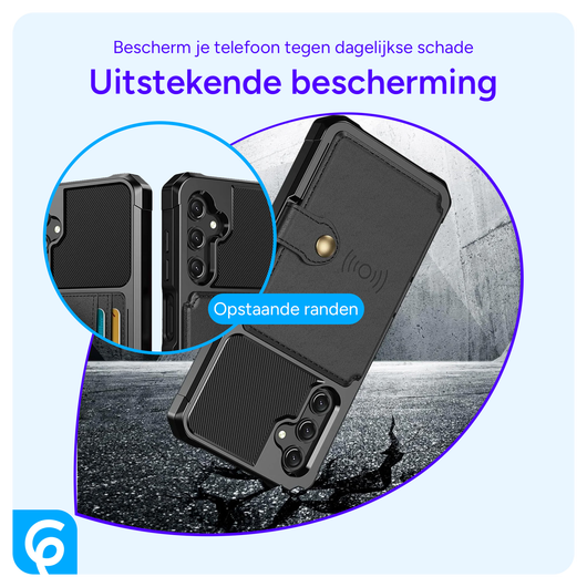 Samsung Galaxy A17 Hoesje 3-in-1 Pasjes Portemonnee Back Cover Zwart afbeelding 4