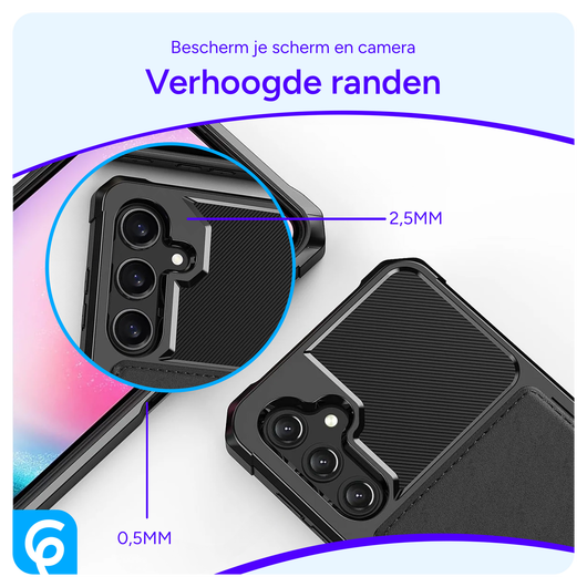 Samsung Galaxy A17 Hoesje 3-in-1 Pasjes Portemonnee Back Cover Zwart afbeelding 5