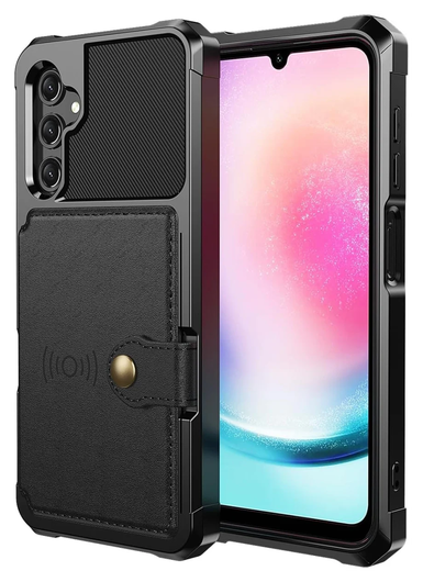 Samsung Galaxy A17 Hoesje 3-in-1 Pasjes Portemonnee Back Cover Zwart afbeelding 7