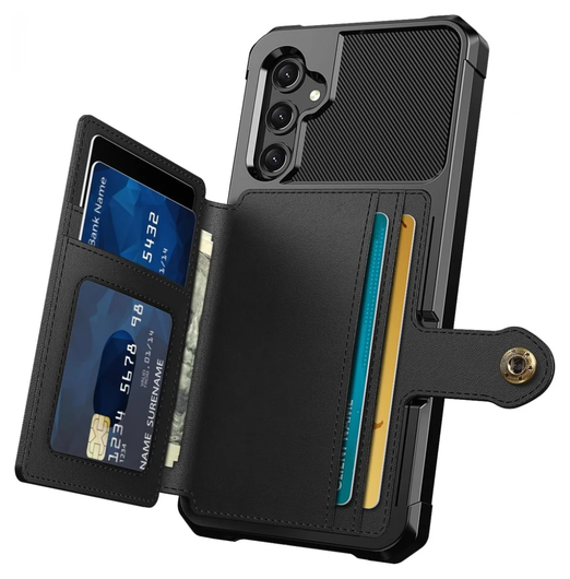 Samsung Galaxy A17 Hoesje 3-in-1 Pasjes Portemonnee Back Cover Zwart afbeelding 8