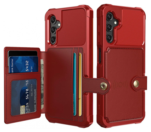 Samsung Galaxy A17 Hoesje 3-in-1 Pasjes Portemonnee Back Cover Rood afbeelding 1