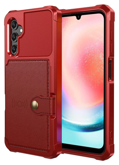 Samsung Galaxy A17 Hoesje 3-in-1 Pasjes Portemonnee Back Cover Rood afbeelding 2
