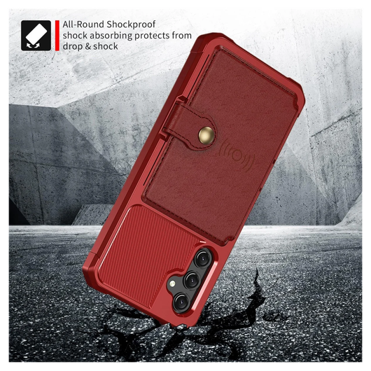Samsung Galaxy A17 Hoesje 3-in-1 Pasjes Portemonnee Back Cover Rood afbeelding 5