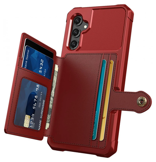 Samsung Galaxy A17 Hoesje 3-in-1 Pasjes Portemonnee Back Cover Rood afbeelding 6