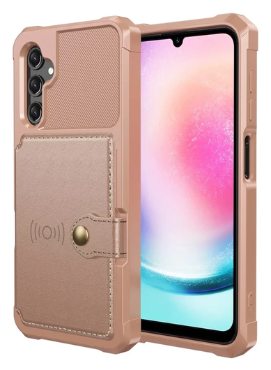 Samsung Galaxy A17 Hoesje 3-in-1 Pasjes Portemonnee Back Cover Roze afbeelding 2
