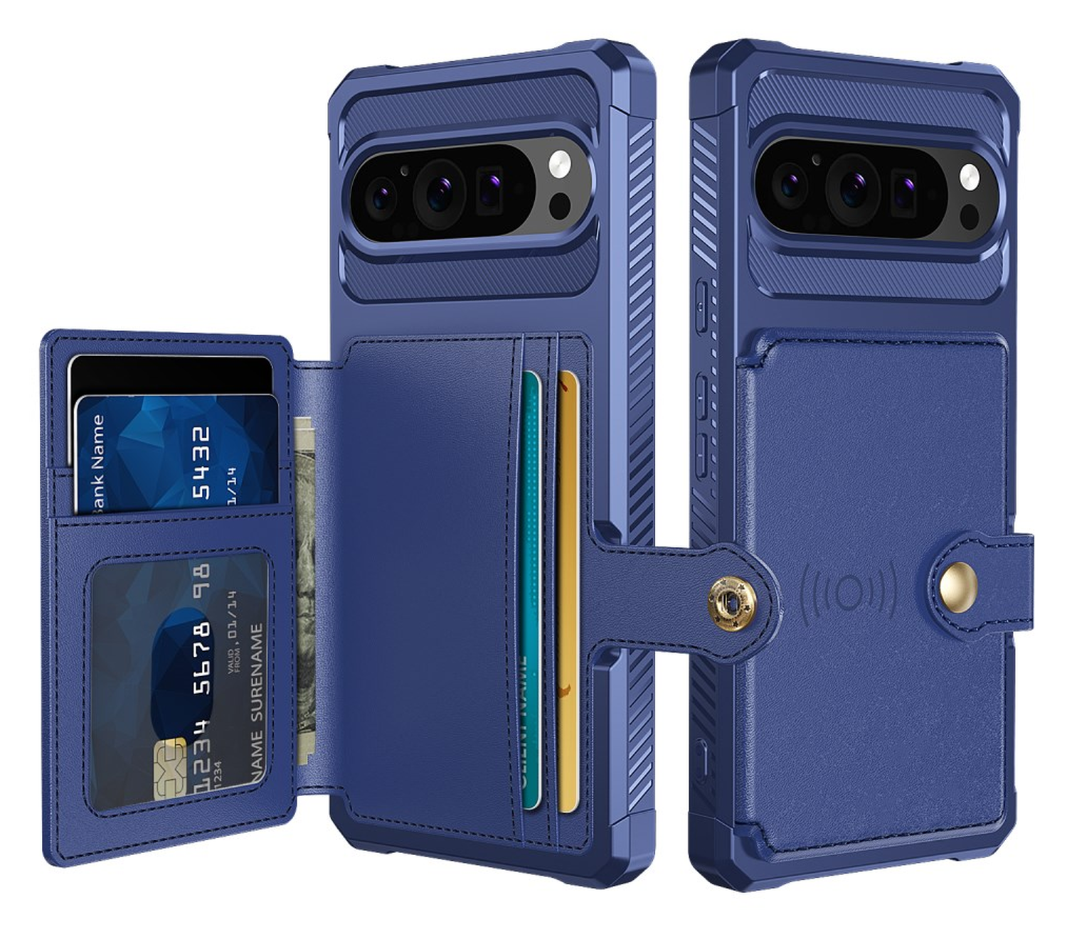 Google Pixel 10 / 10 Pro Hoesje 3-in-1 Pasjes Portemonnee Back Cover Blauw afbeelding 1