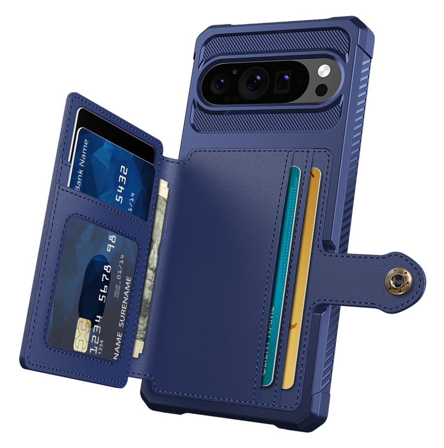 Google Pixel 10 / 10 Pro Hoesje 3-in-1 Pasjes Portemonnee Back Cover Blauw afbeelding 2