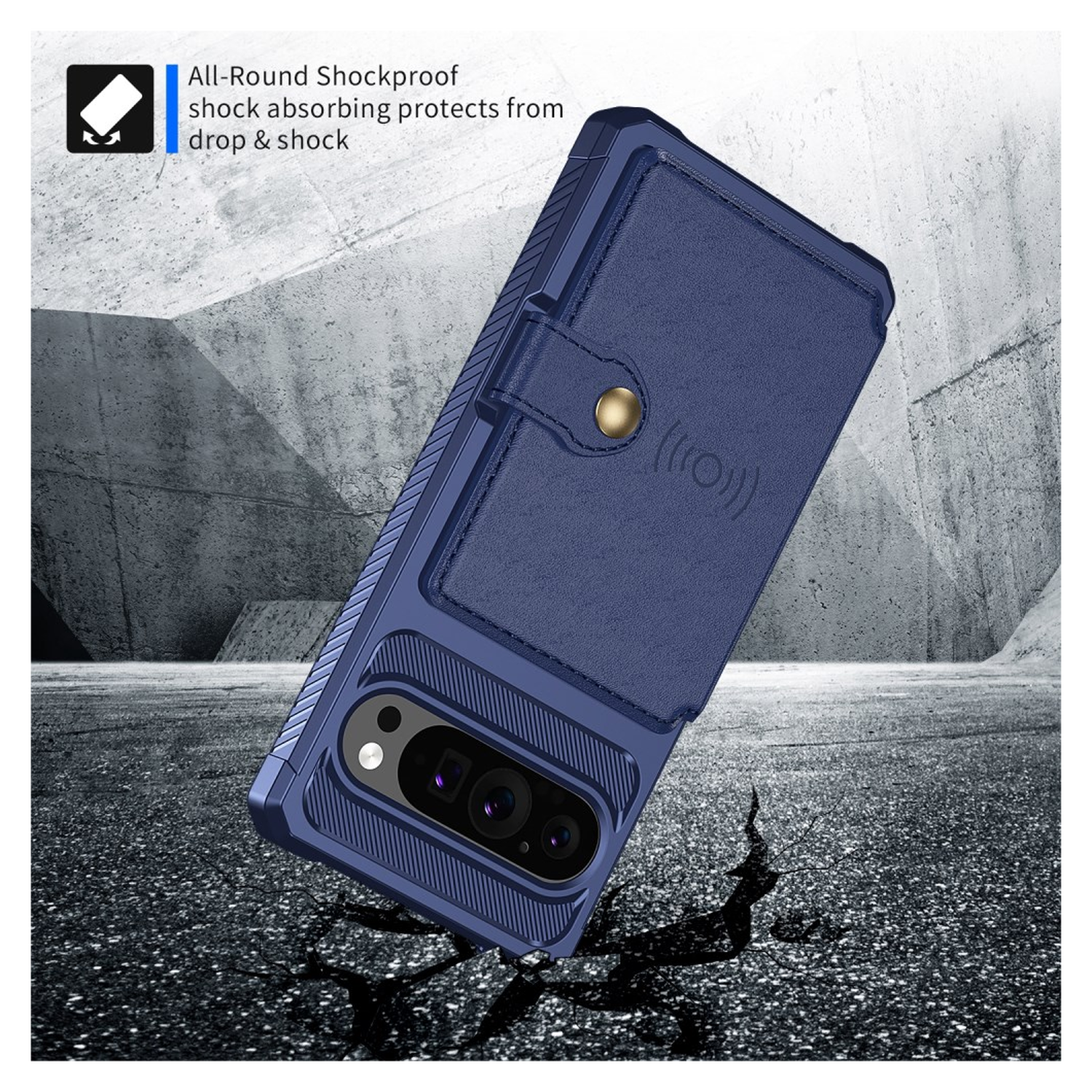 Google Pixel 10 / 10 Pro Hoesje 3-in-1 Pasjes Portemonnee Back Cover Blauw afbeelding 4