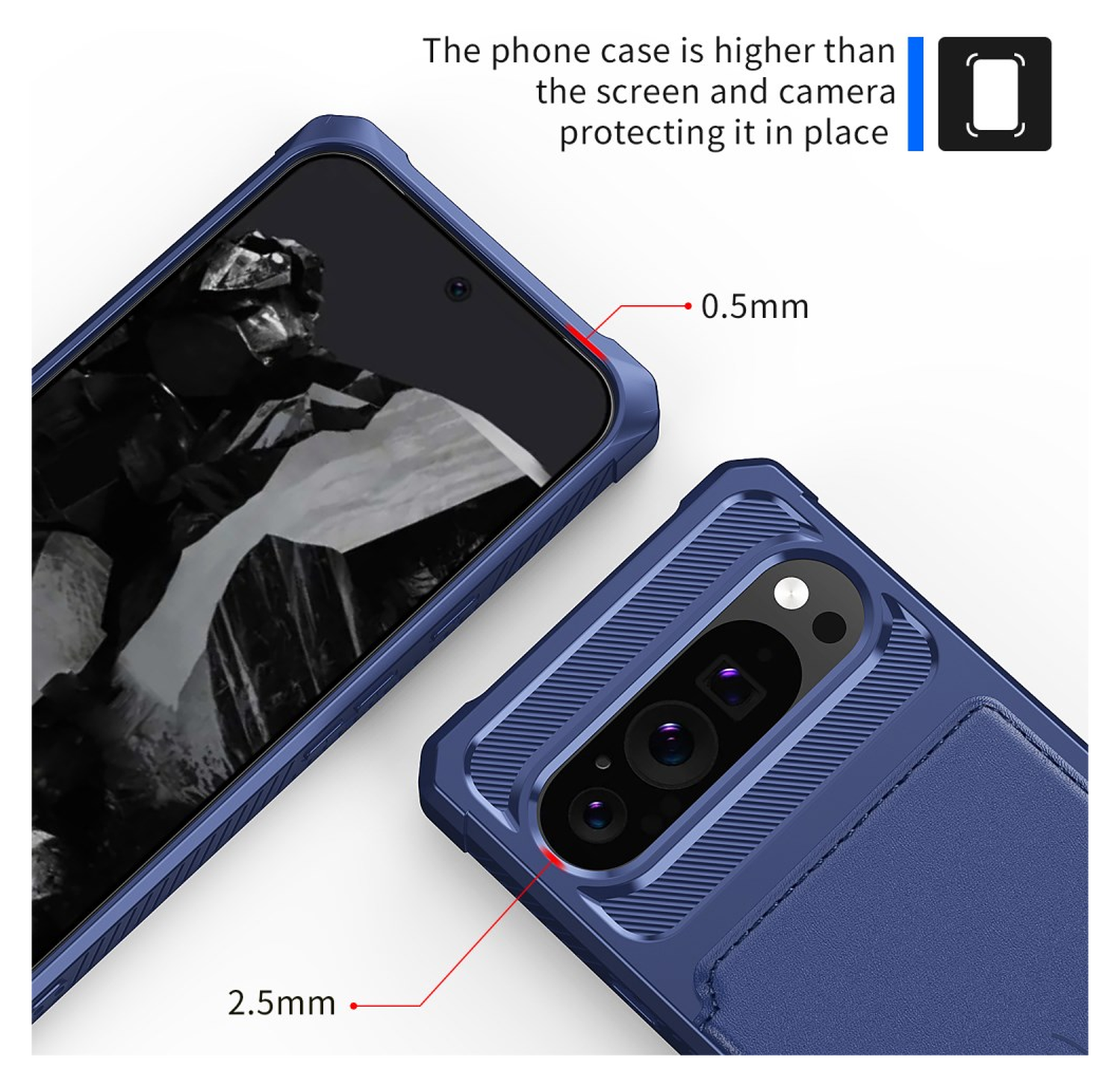 Google Pixel 10 / 10 Pro Hoesje 3-in-1 Pasjes Portemonnee Back Cover Blauw afbeelding 6