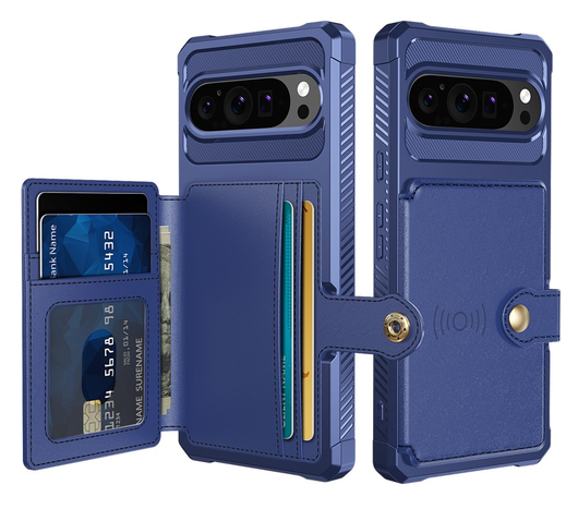 Google Pixel 10 / 10 Pro Hoesje 3-in-1 Pasjes Portemonnee Back Cover Blauw afbeelding 1