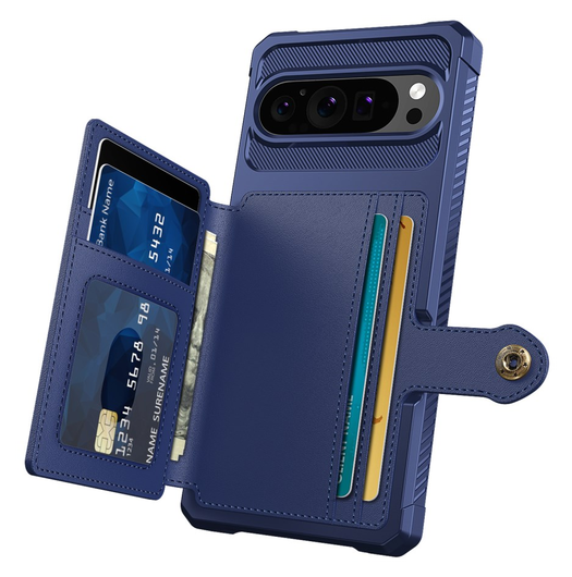Google Pixel 10 / 10 Pro Hoesje 3-in-1 Pasjes Portemonnee Back Cover Blauw afbeelding 2