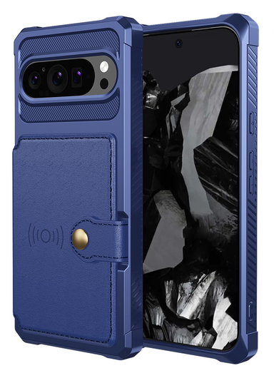 Google Pixel 10 / 10 Pro Hoesje 3-in-1 Pasjes Portemonnee Back Cover Blauw afbeelding 3
