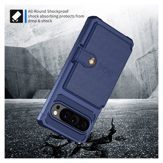 Google Pixel 10 / 10 Pro Hoesje 3-in-1 Pasjes Portemonnee Back Cover Blauw afbeelding 4