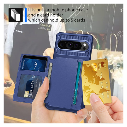Google Pixel 10 / 10 Pro Hoesje 3-in-1 Pasjes Portemonnee Back Cover Blauw afbeelding 5