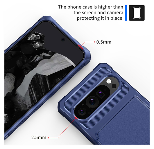 Google Pixel 10 / 10 Pro Hoesje 3-in-1 Pasjes Portemonnee Back Cover Blauw afbeelding 6