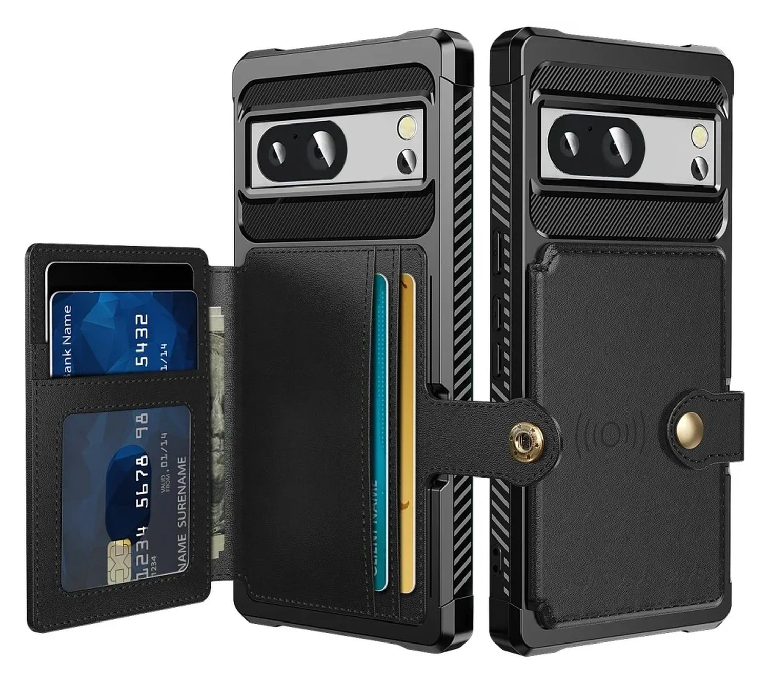 Google Pixel 10 / 10 Pro Hoesje 3-in-1 Pasjes Portemonnee Back Cover Zwart afbeelding 1
