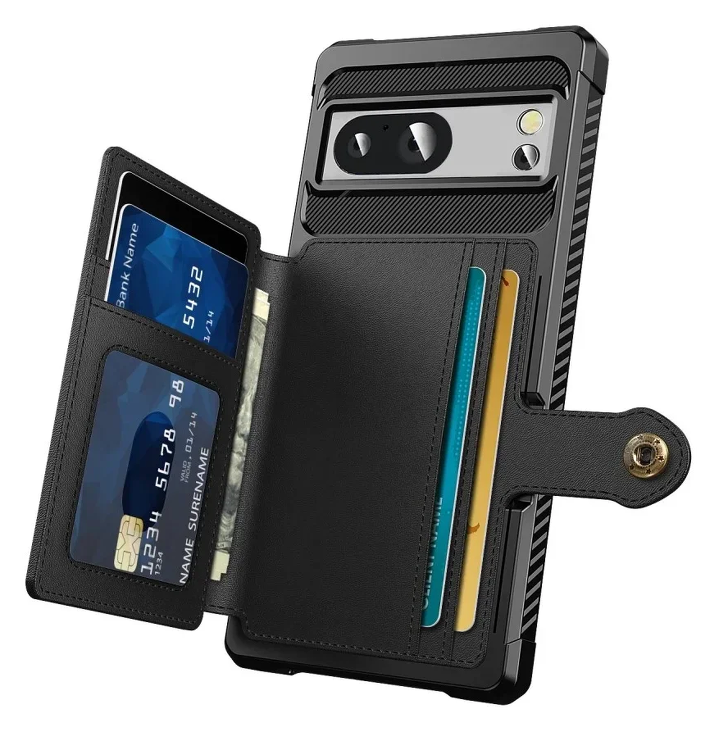 Google Pixel 10 / 10 Pro Hoesje 3-in-1 Pasjes Portemonnee Back Cover Zwart afbeelding 2