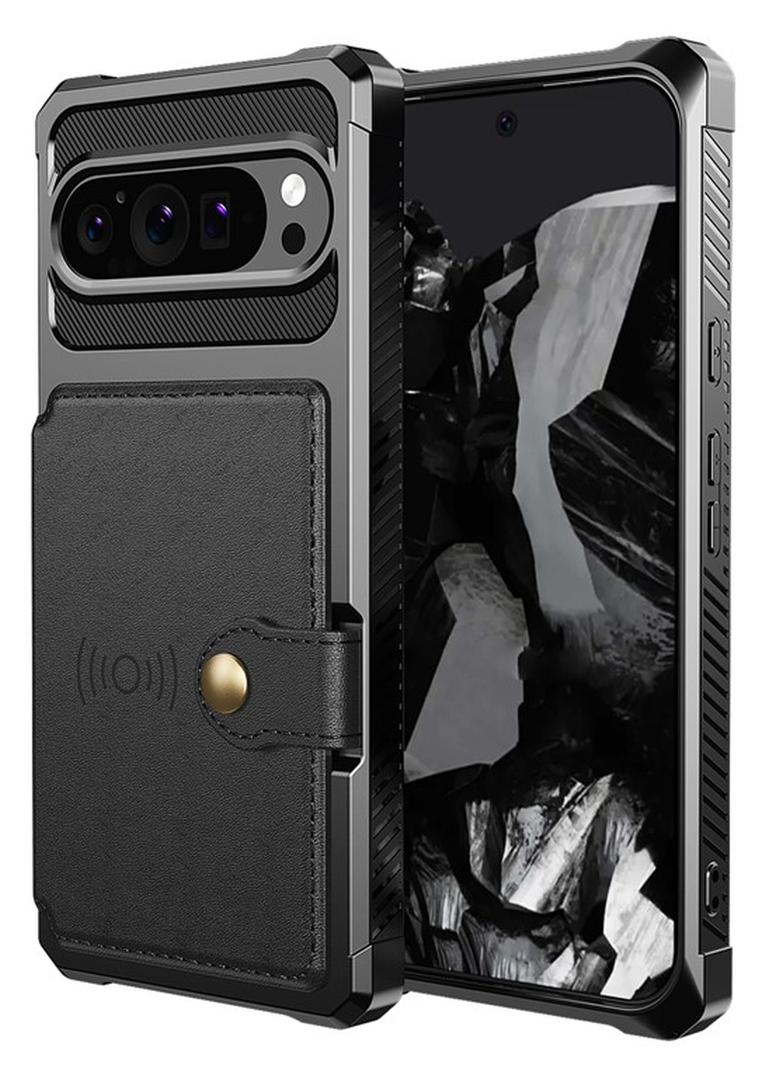 Google Pixel 10 / 10 Pro Hoesje 3-in-1 Pasjes Portemonnee Back Cover Zwart afbeelding 3