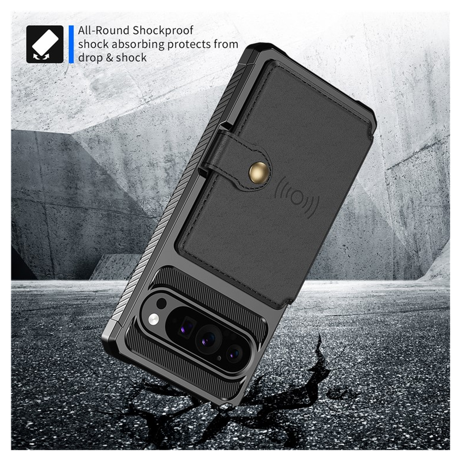 Google Pixel 10 / 10 Pro Hoesje 3-in-1 Pasjes Portemonnee Back Cover Zwart afbeelding 4