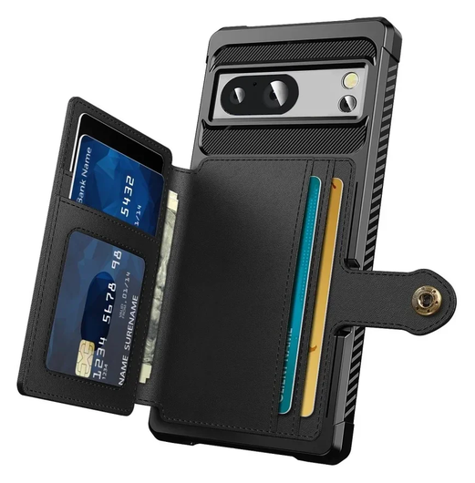 Google Pixel 10 / 10 Pro Hoesje 3-in-1 Pasjes Portemonnee Back Cover Zwart afbeelding 2