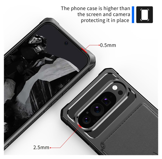 Google Pixel 10 / 10 Pro Hoesje 3-in-1 Pasjes Portemonnee Back Cover Zwart afbeelding 6