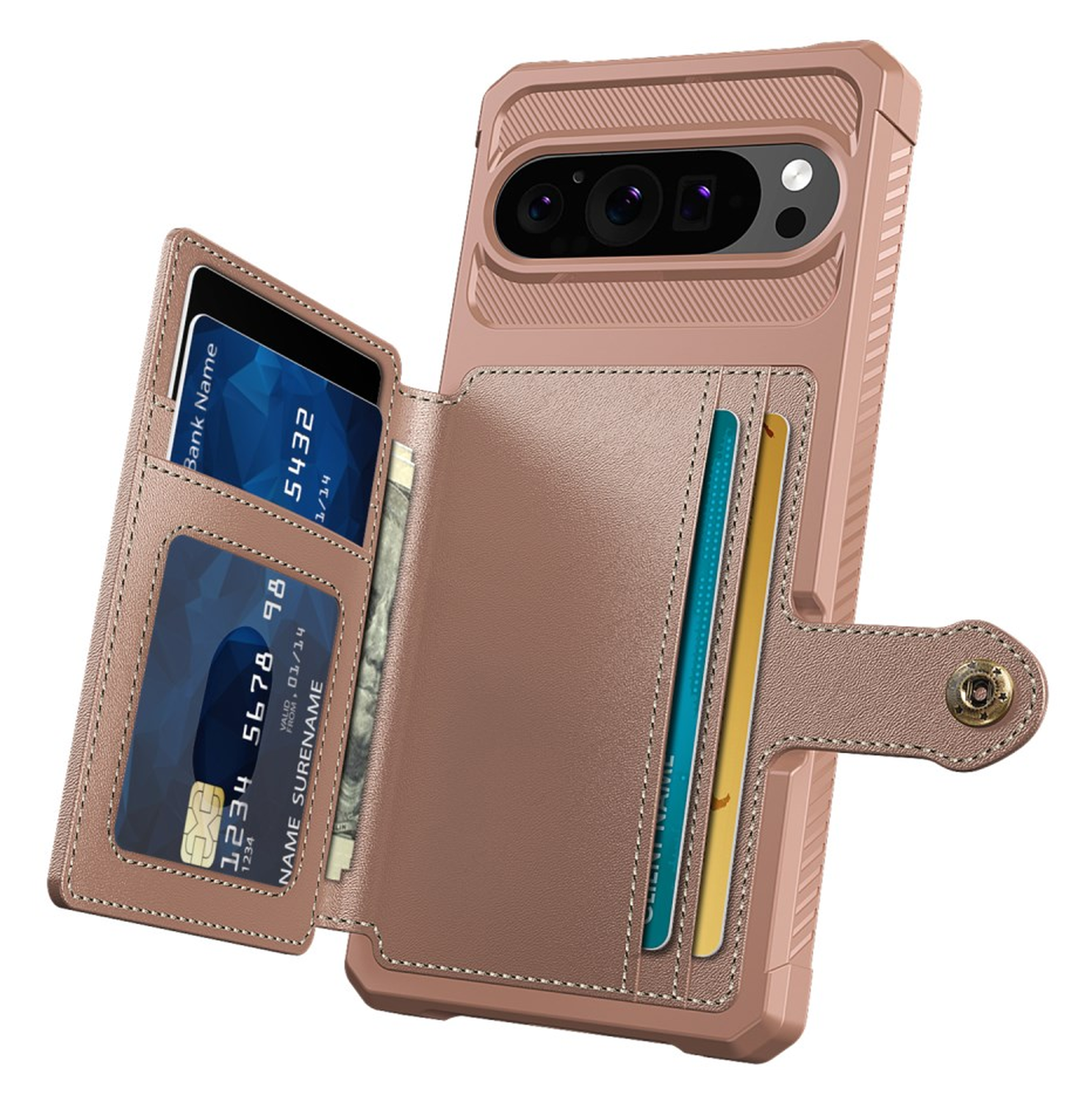 Google Pixel 10 / 10 Pro Hoesje 3-in-1 Pasjes Portemonnee Back Cover Roze afbeelding 2